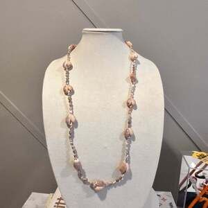 Vintage Brown Cowrie Shell Long Necklace